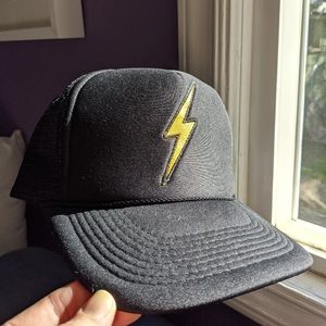 Aviator Nation Lightning Bolt Black Trucker Hat